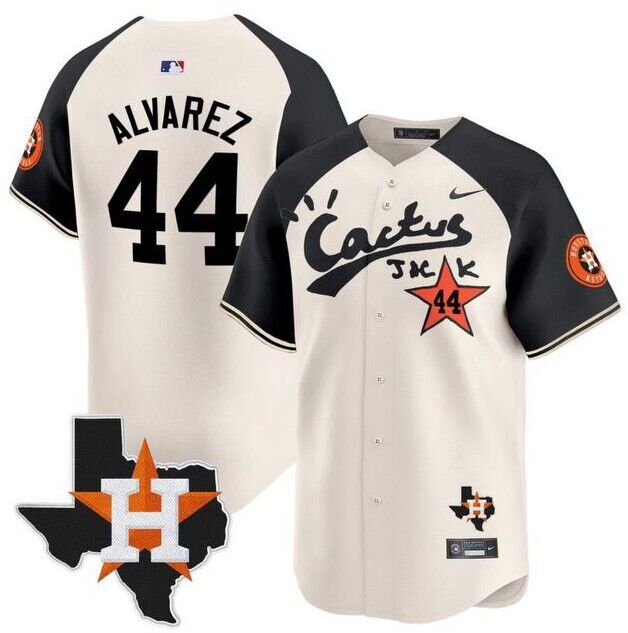 Men's Houston Astros #44 Yordan Alvarez Cream Cactus Jack Vapor Premier Limited Stitched Baseball Jersey